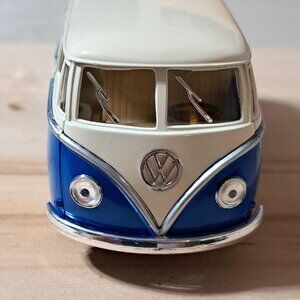 Blue and Cream Kinsmart 1962 VW Classic Bus, 5" long